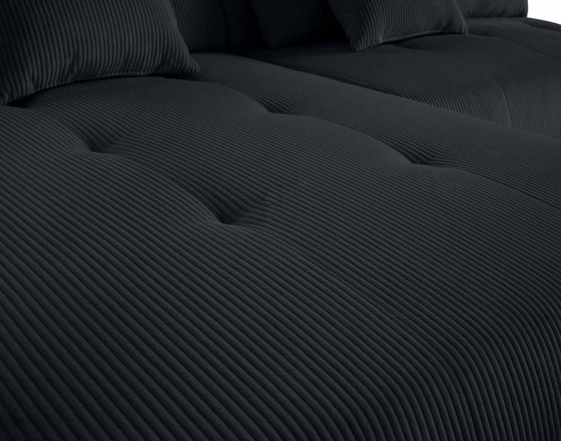 Canapé modulable d'angle droit 5 places en velours côtelé Onyx