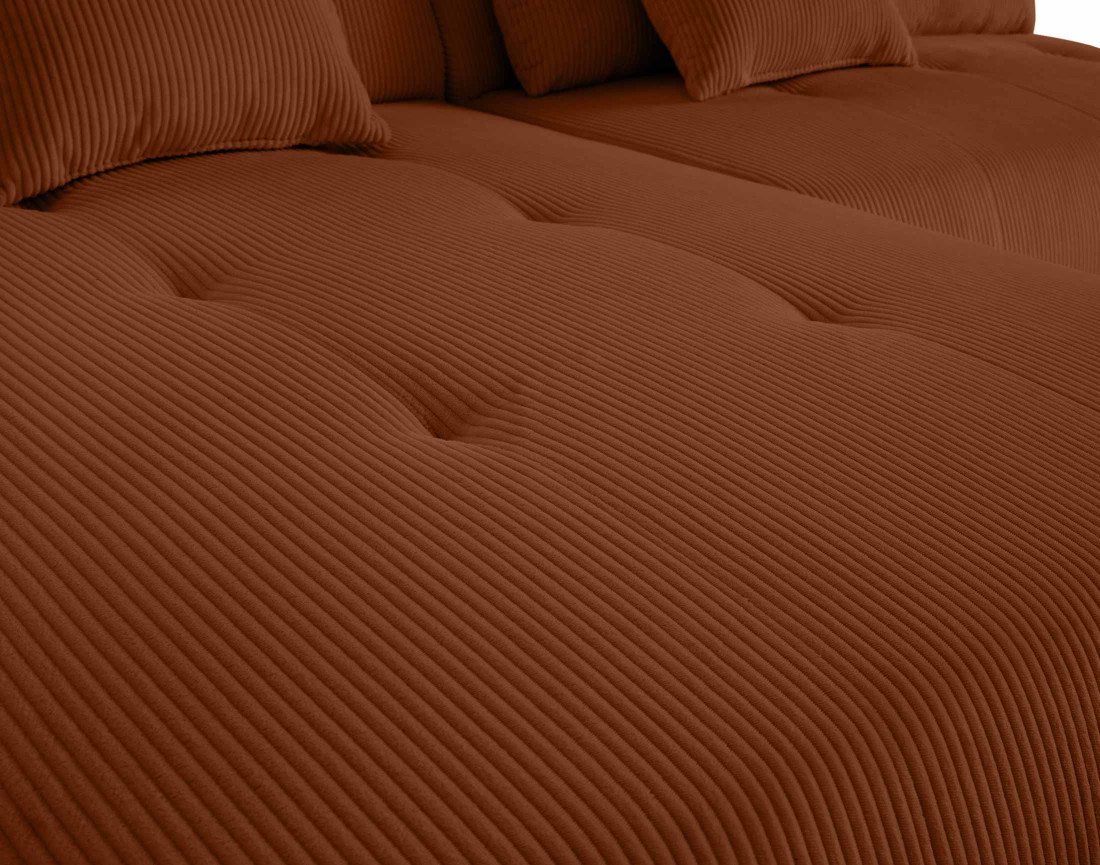 Canapé modulable d'angle droit 5 places en velours côtelé Onyx