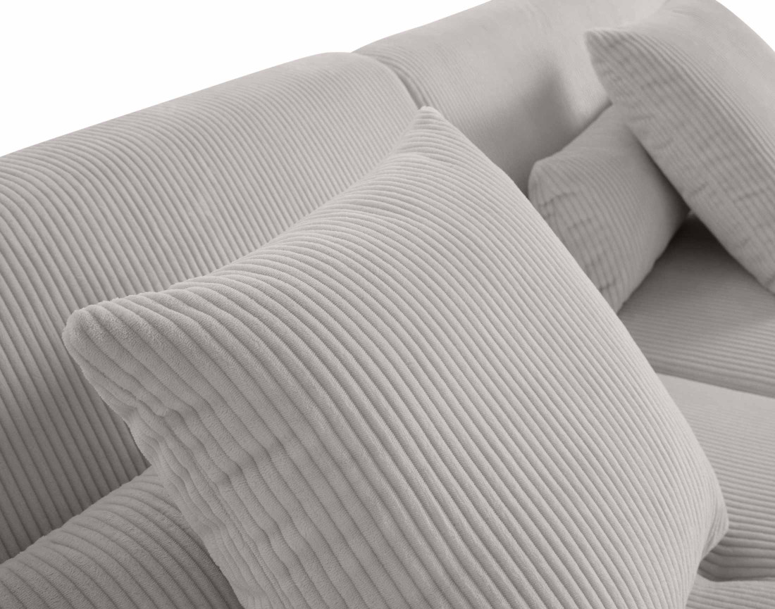 Canapé modulable d'angle gauche 5 places en velours côtelé Onyx