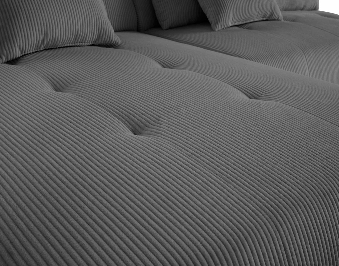 Canapé modulable d'angle gauche 5 places en velours côtelé Onyx