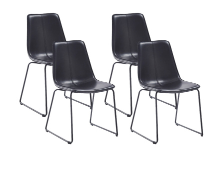 Lot de quatre chaises en simili cuir Cuzco