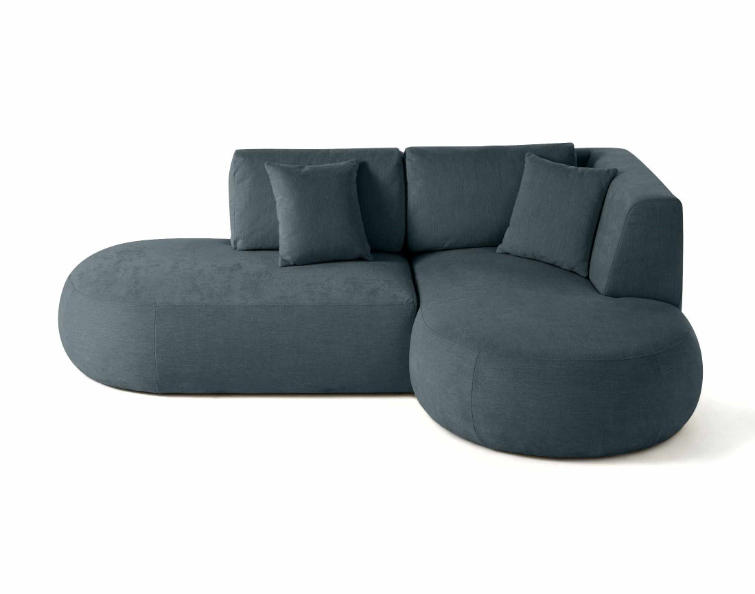 Canapé modulable d'angle droit 4 places en tissu texturé Santorini