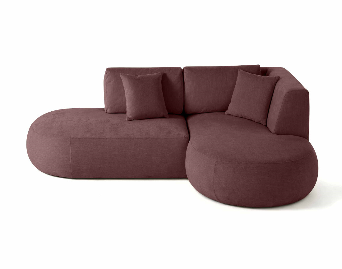 Canapé modulable d'angle droit 4 places en tissu texturé Santorini