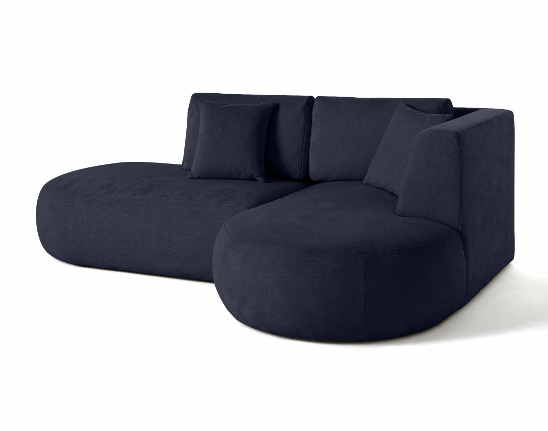 Canapé modulable d'angle droit 4 places en tissu texturé Santorini