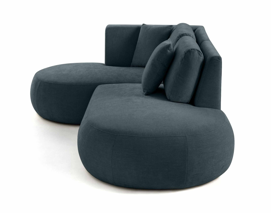 Canapé modulable d'angle gauche 4 places en tissu texturé Santorini