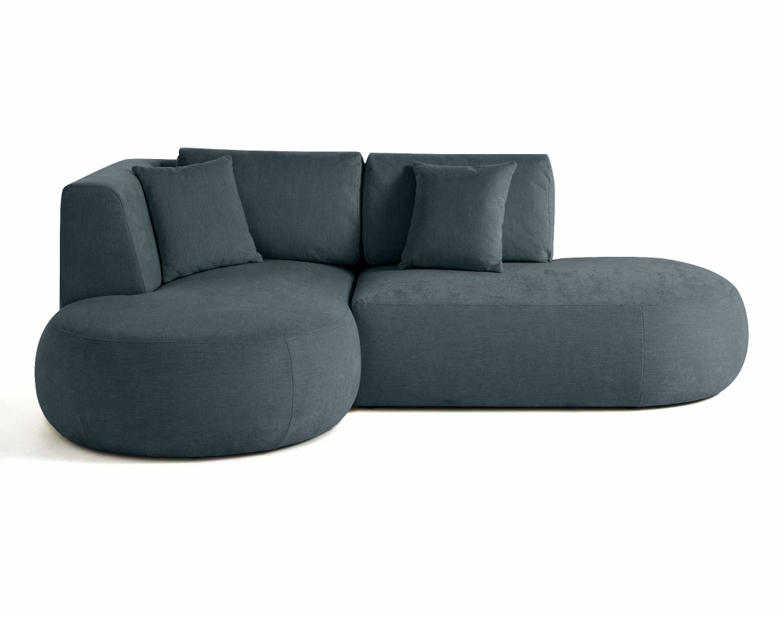 Canapé modulable d'angle gauche 4 places en tissu texturé Santorini
