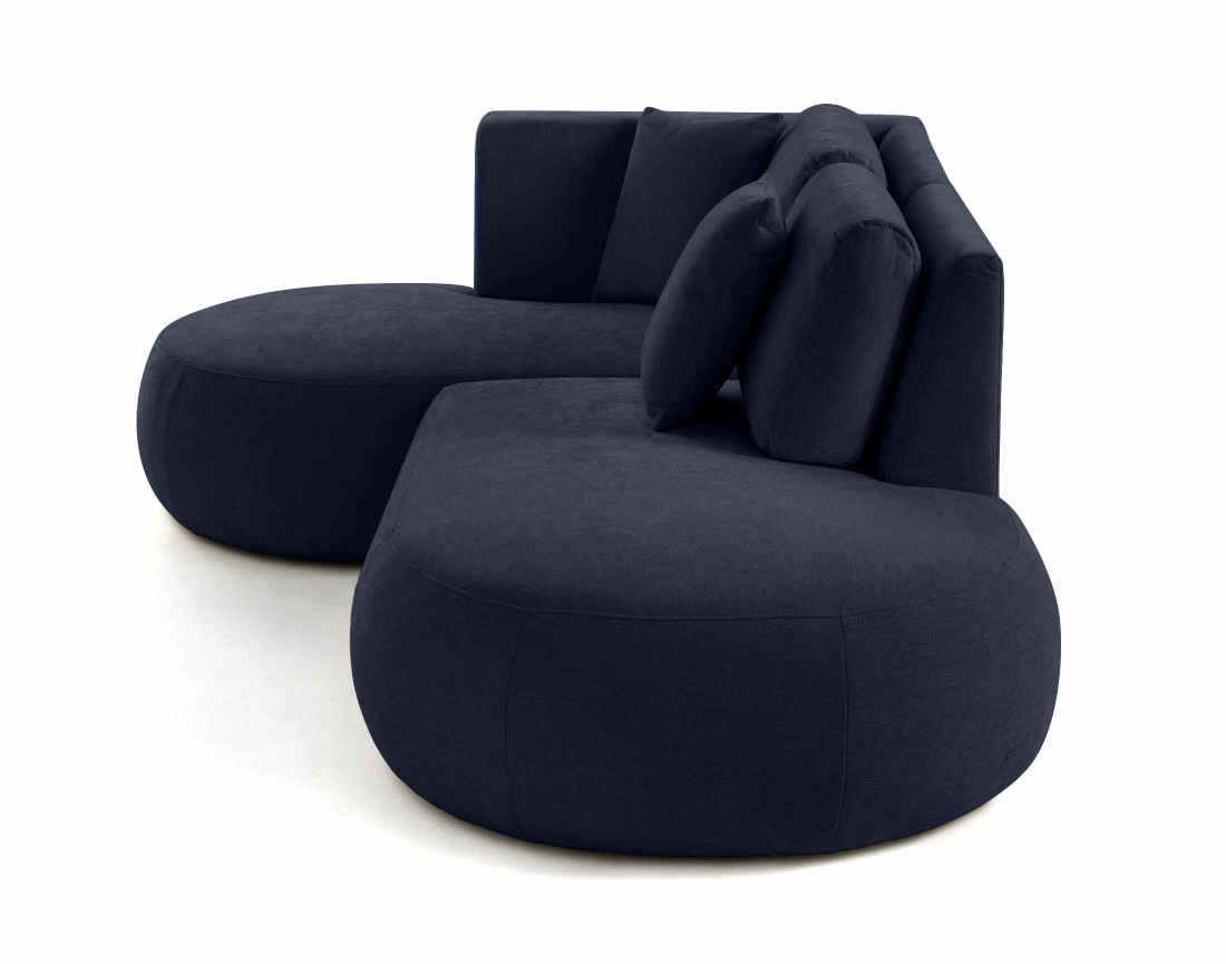 Canapé modulable d'angle gauche 4 places en tissu texturé Santorini