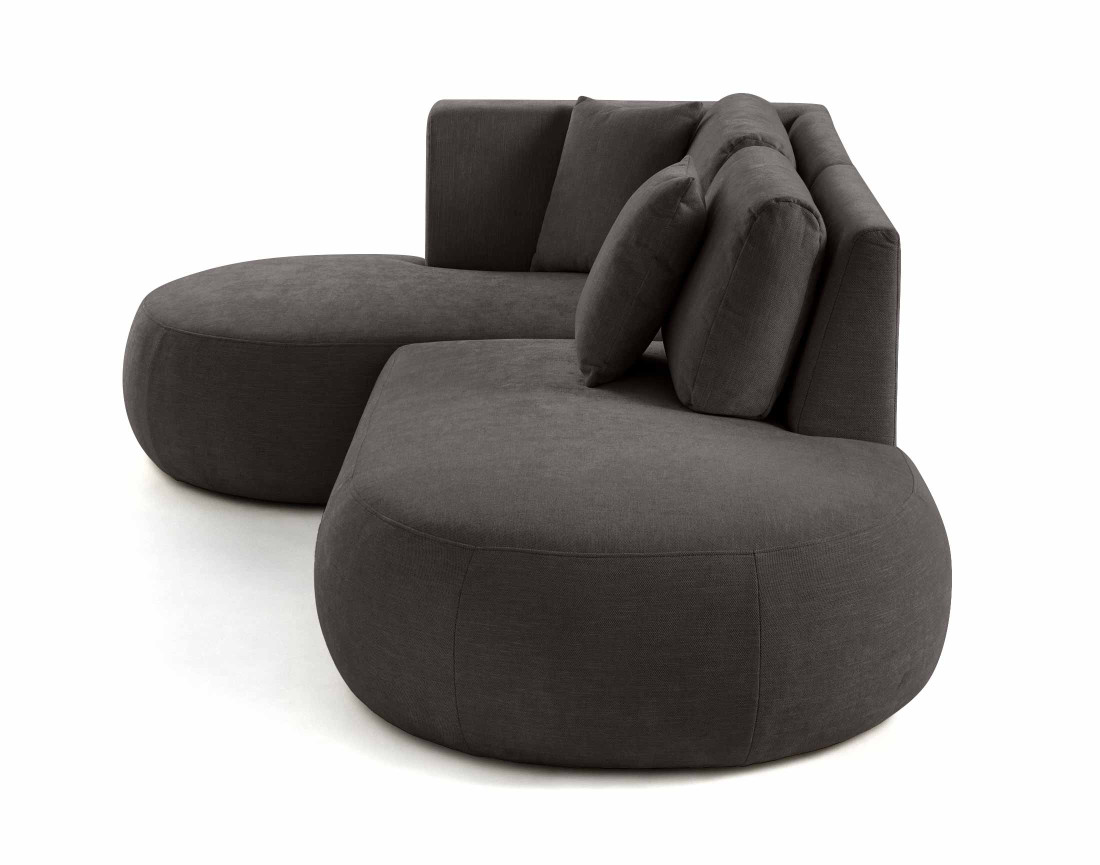 Canapé modulable d'angle gauche 4 places en tissu texturé Santorini