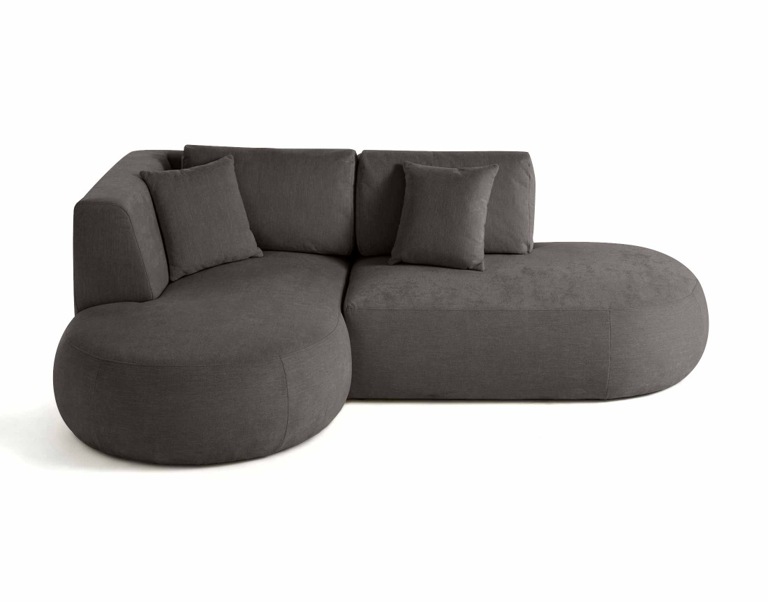 Canapé modulable d'angle gauche 4 places en tissu texturé Santorini