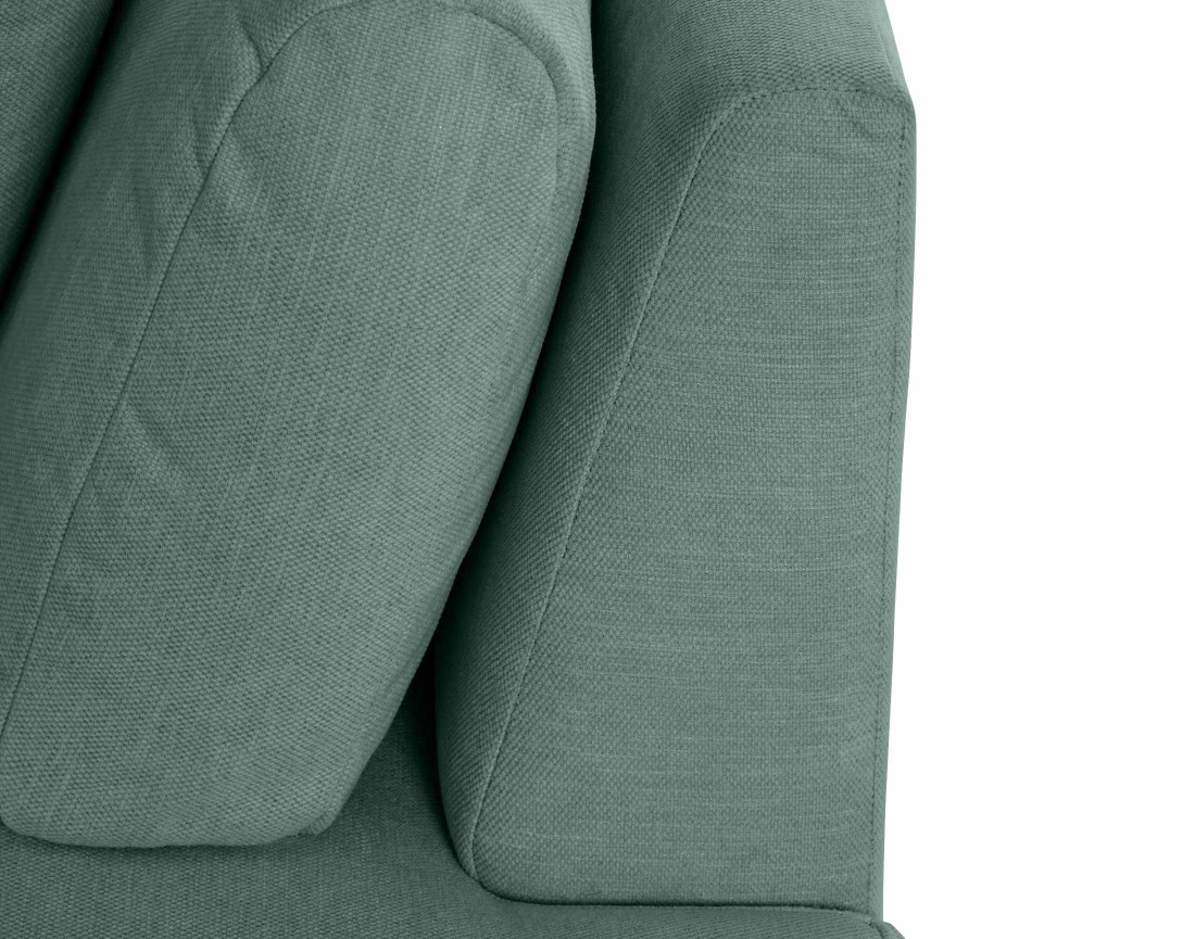 Canapé modulable d'angle gauche 4 places avec pouf en tissu texturé Santorini