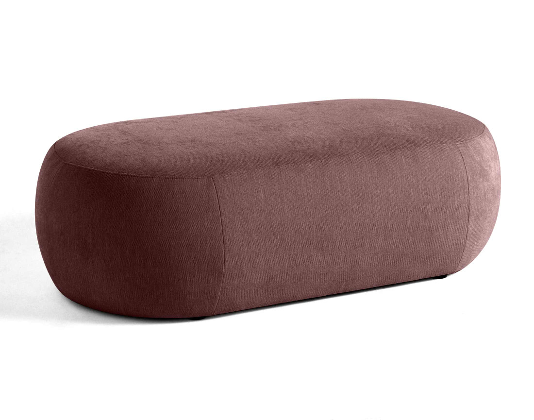 Canapé modulable d'angle droit avec pouf 4 places en tissu texturé Santorini