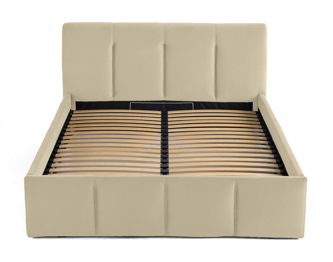 Lit coffre 140x190 cm en velours sommier inclus Elysia