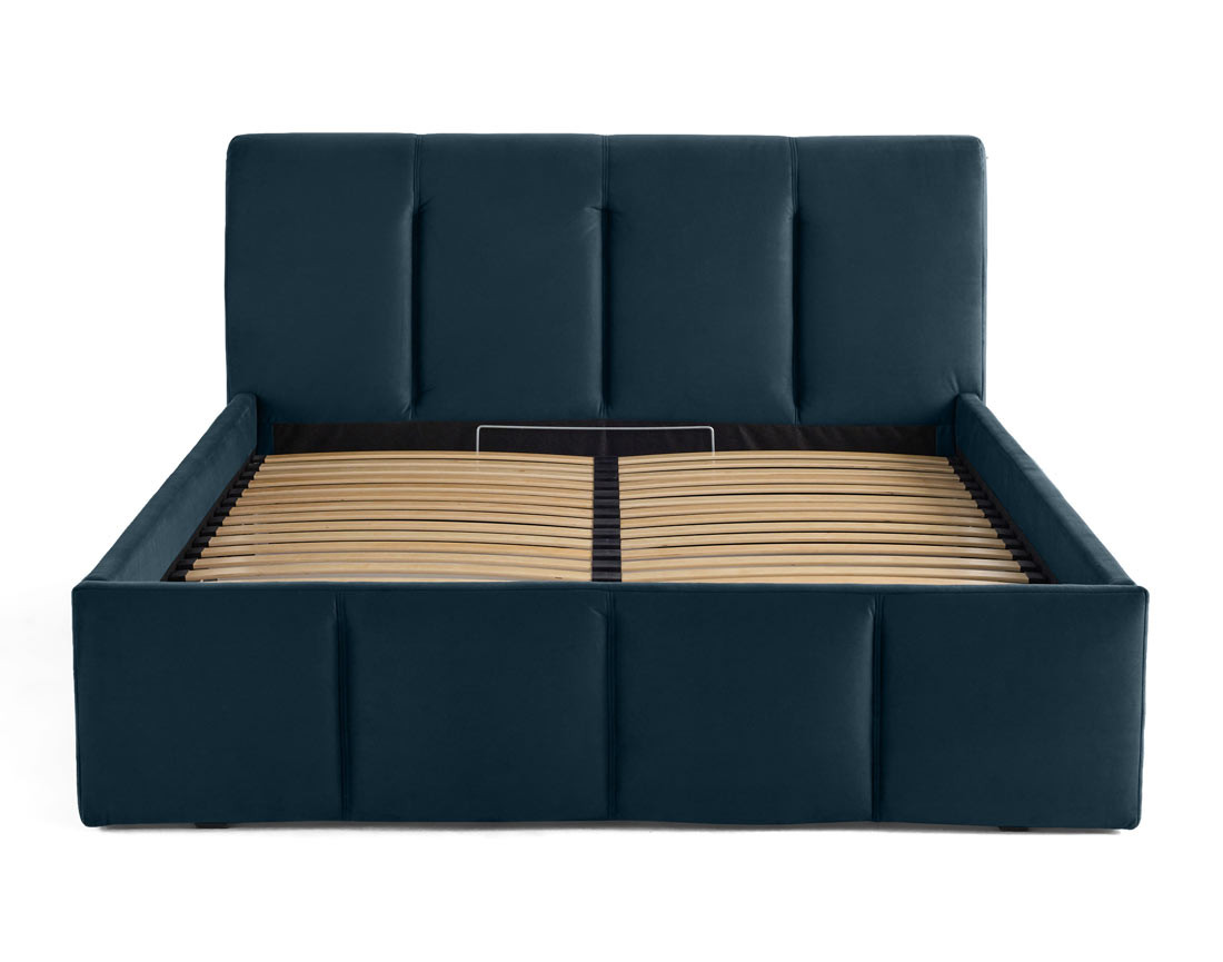 Lit coffre 140x190 cm en velours sommier inclus Elysia