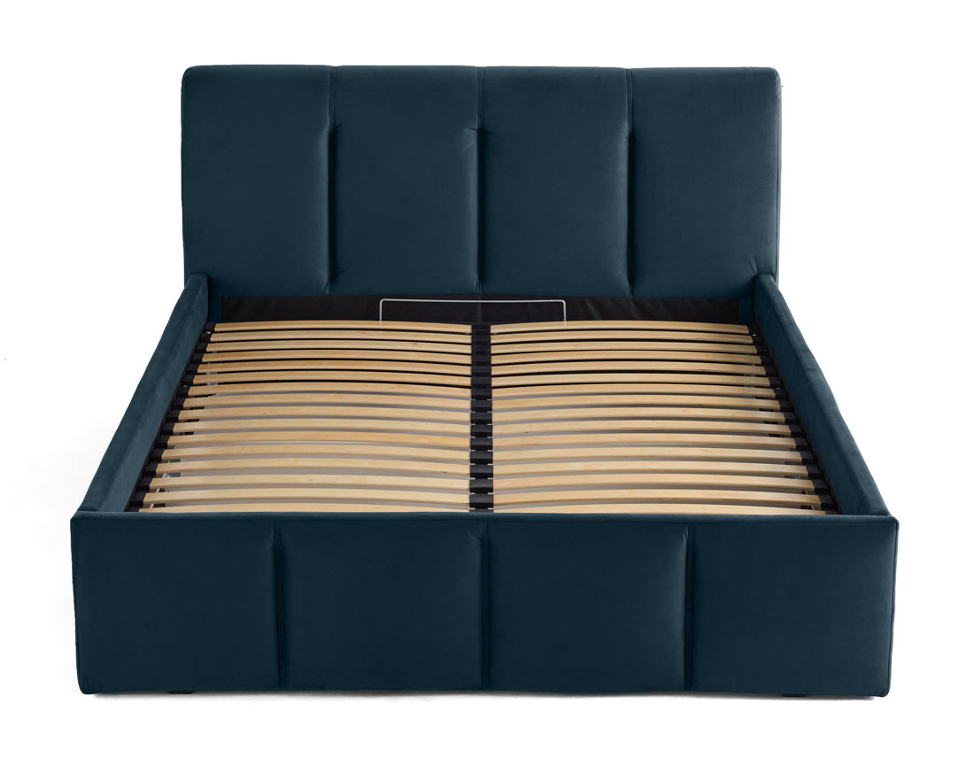Lit coffre 140x190 cm en velours sommier inclus Elysia