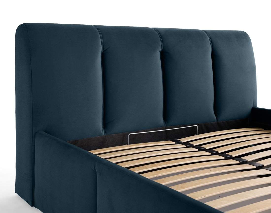 Lit coffre 140x190 cm en velours sommier inclus Elysia