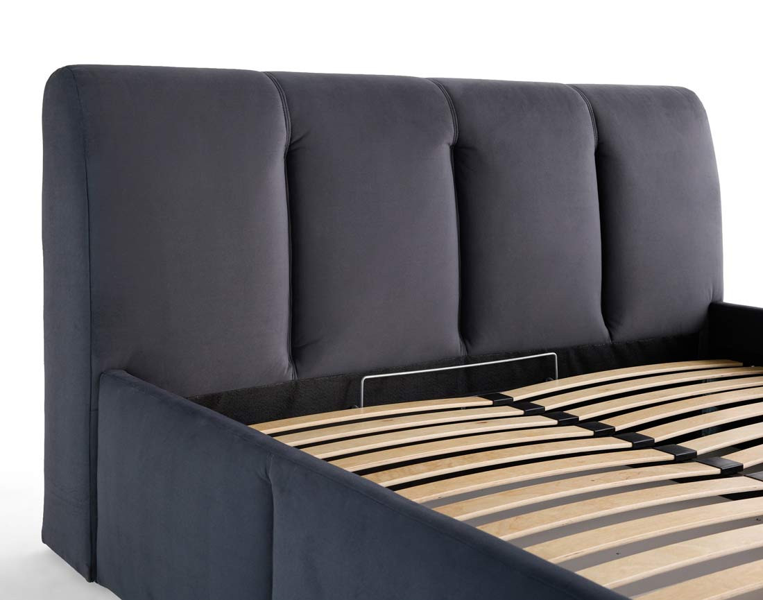 Lit coffre 140x190 cm en velours sommier inclus Elysia