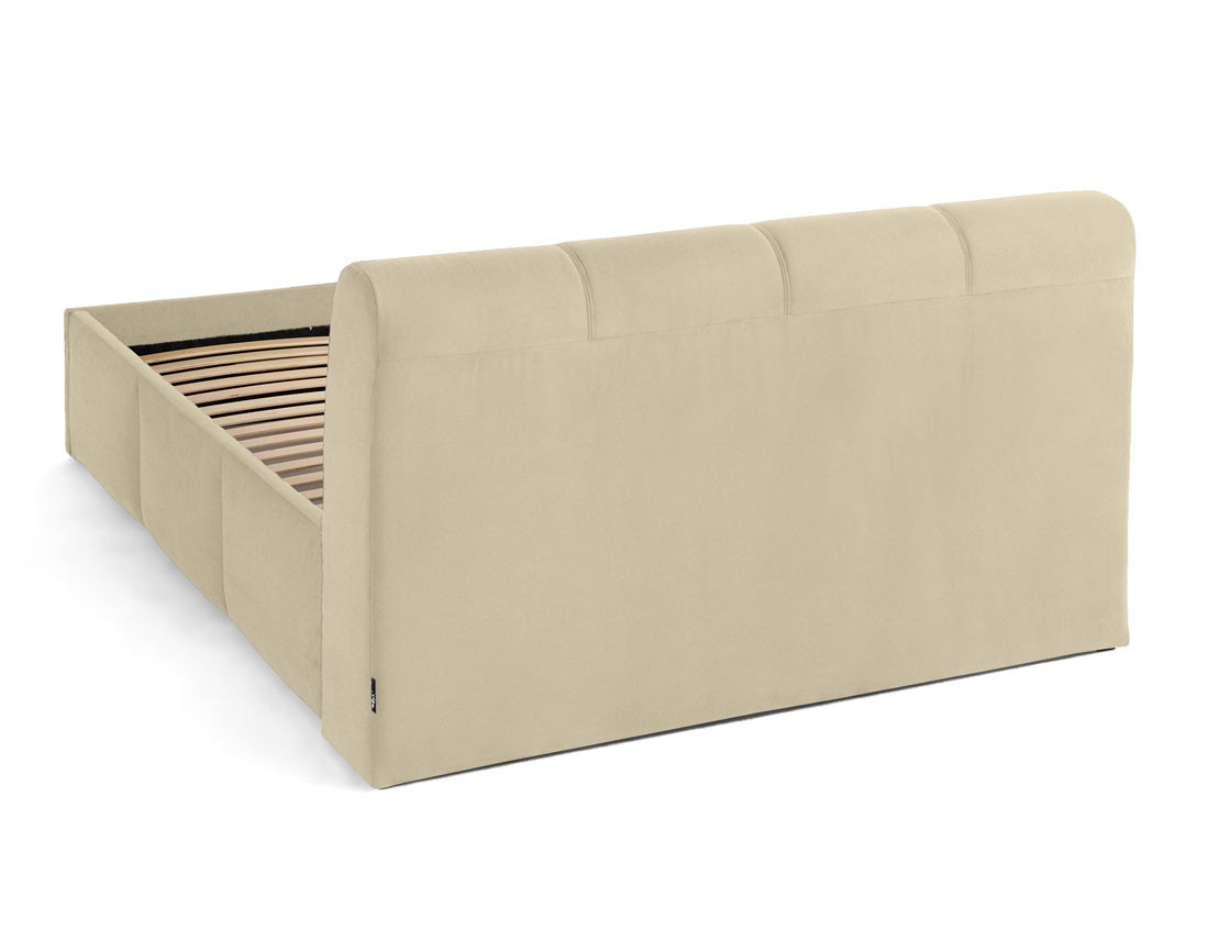 Lit coffre 140x190 cm en velours sommier inclus Elysia