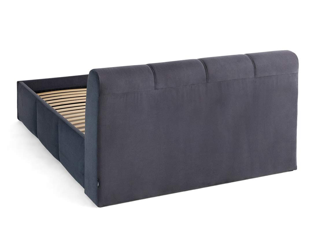 Lit coffre 140x190 cm en velours sommier inclus Elysia