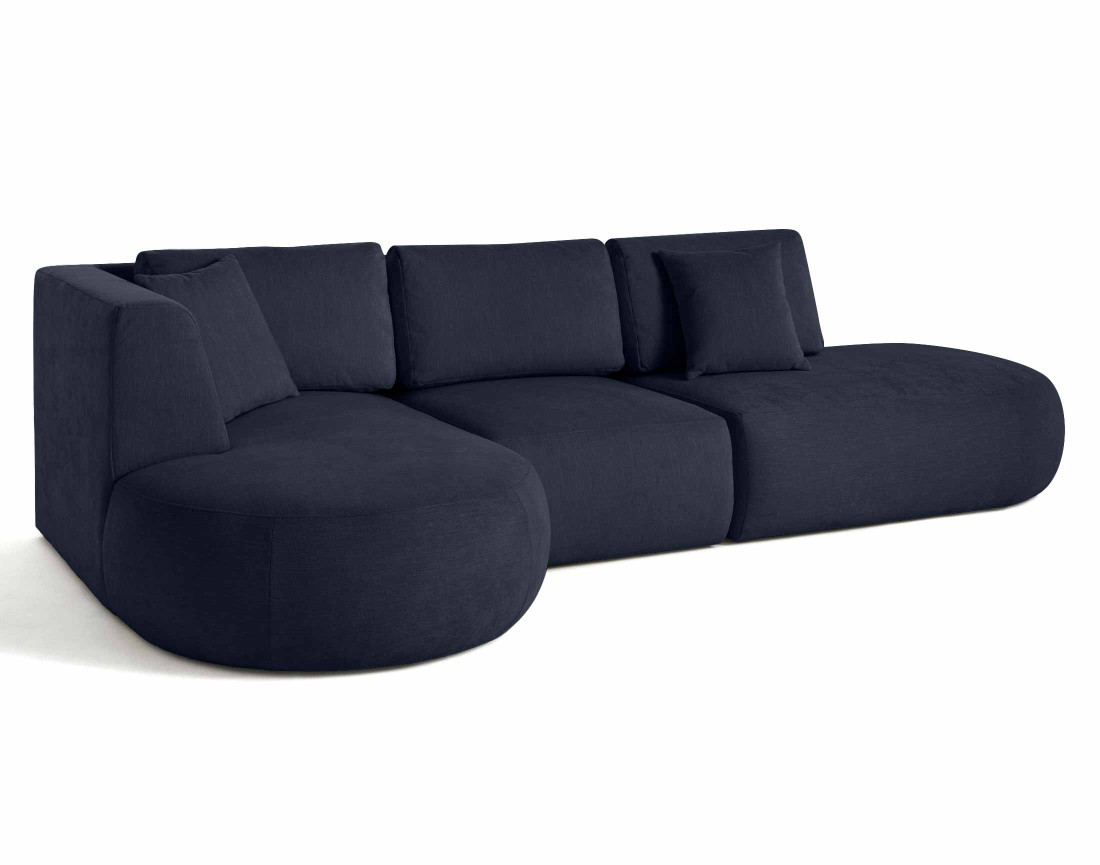 Canapé modulable d'angle gauche 5 places en tissu texturé Santorini