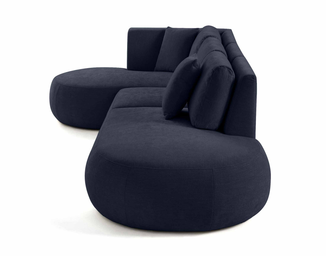 Canapé modulable d'angle gauche 5 places en tissu texturé Santorini