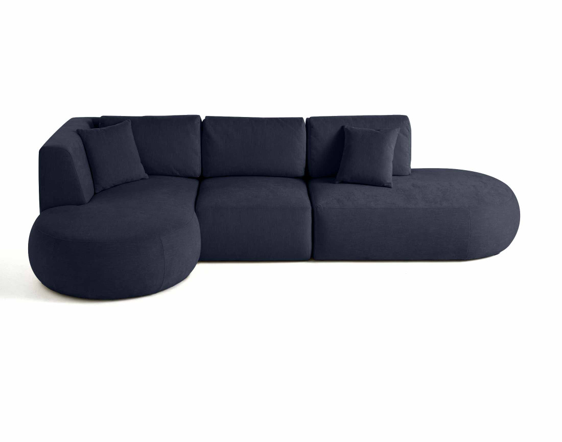 Canapé modulable d'angle gauche 5 places en tissu texturé Santorini