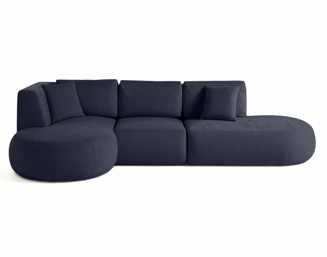 Canapé modulable d'angle gauche 5 places en tissu texturé Santorini