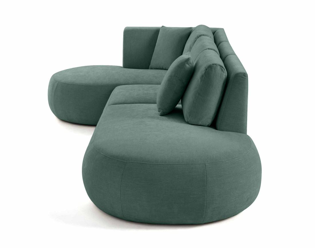 Canapé modulable d'angle gauche 5 places en tissu texturé Santorini