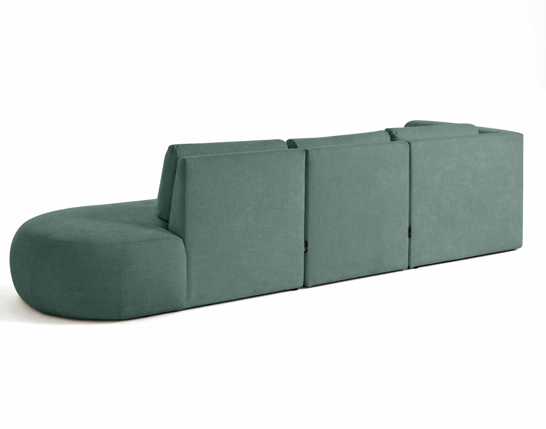 Canapé modulable d'angle gauche 5 places en tissu texturé Santorini