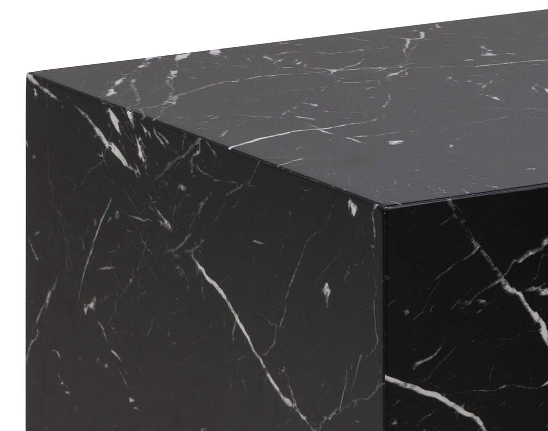 Lot de 2 tables basses effet marbre noir 58 et 50 cm Pueblo