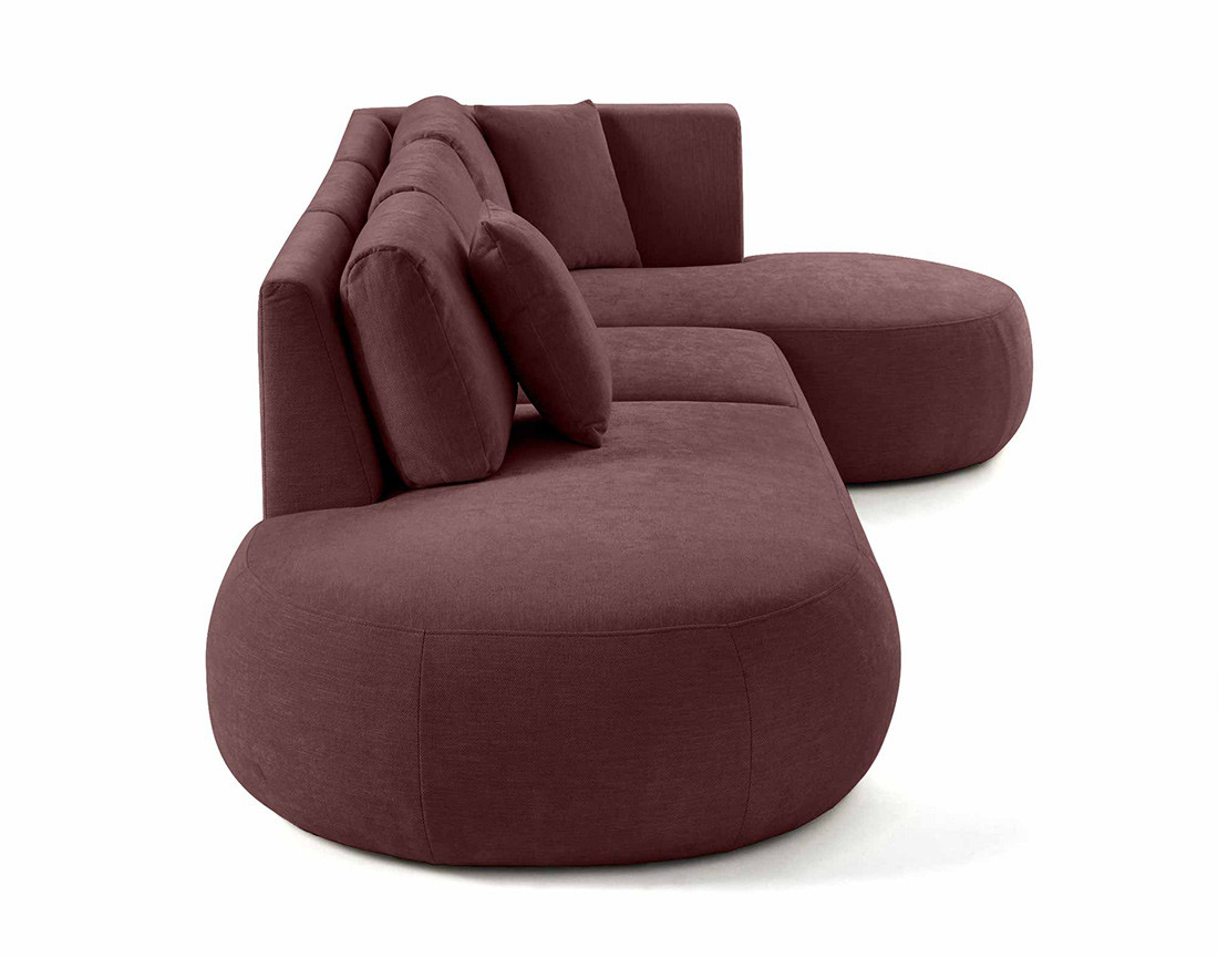 Canapé modulable d'angle droit 5 places en tissu texturé Santorini