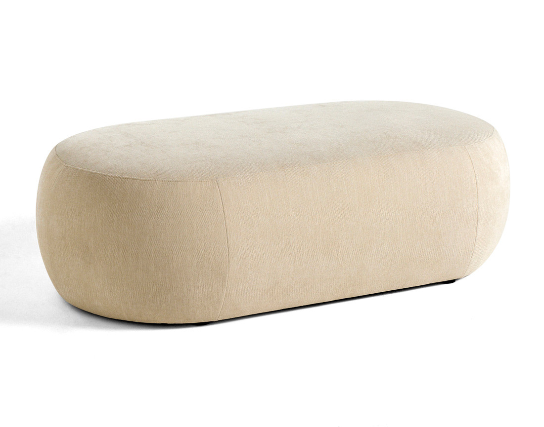 Canapé modulable d'angle gauche avec pouf 5 places en tissu texturé Santorini
