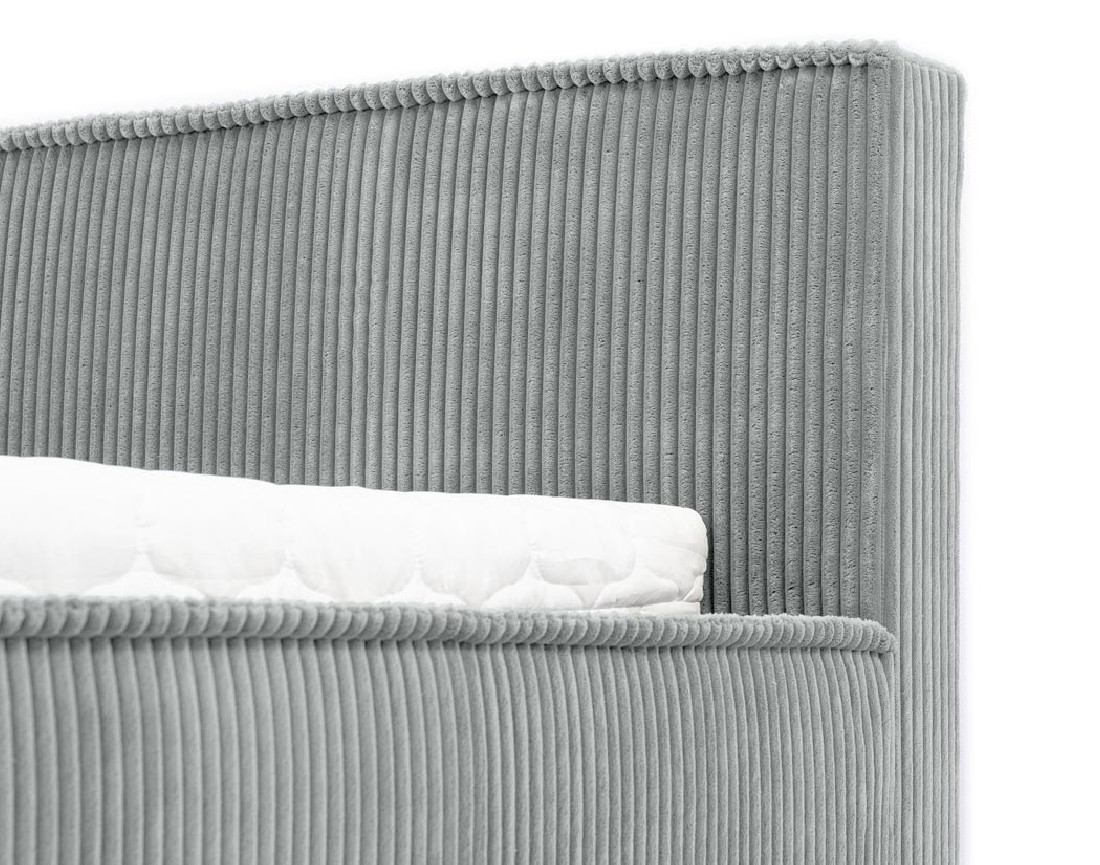 Lit coffre 180x200 cm sommier inclus en velours grosses côtes Swan