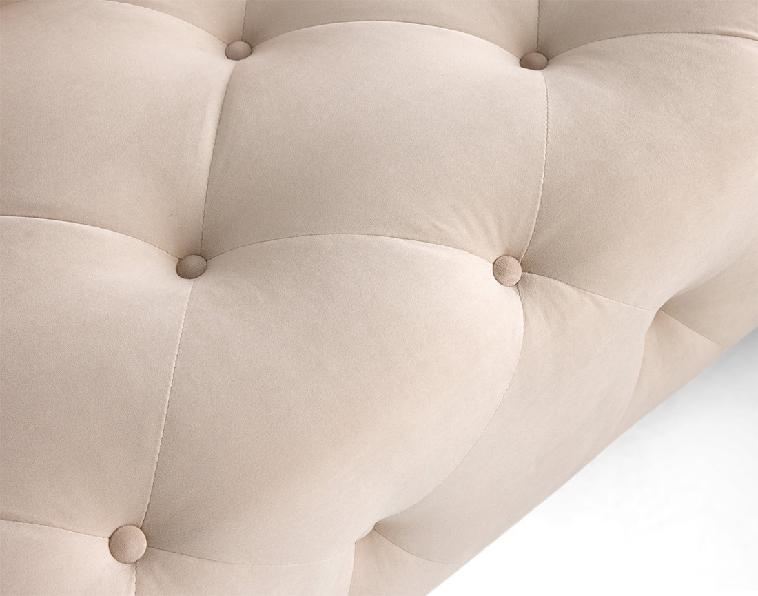 Canapé Chesterfield d'angle droit 5 places en velours Gallata