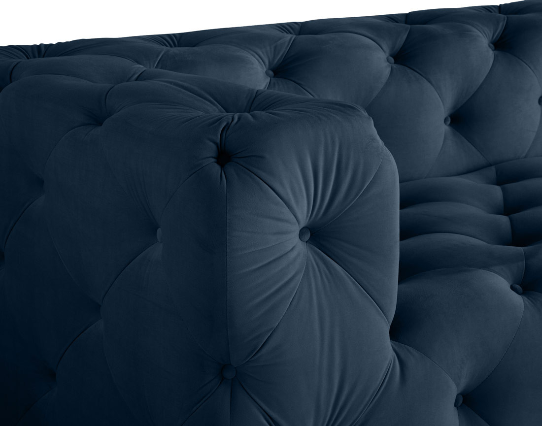 Canapé Chesterfield d'angle droit 5 places en velours Gallata