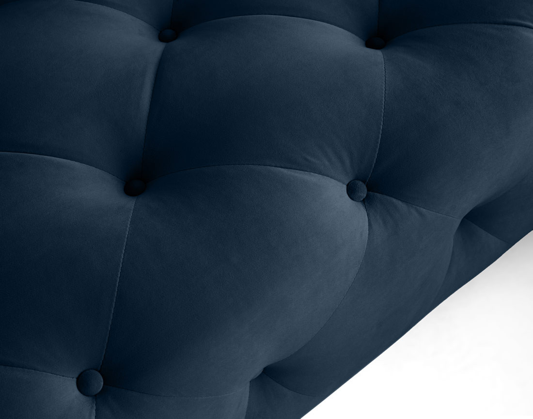 Canapé Chesterfield d'angle droit 5 places en velours Gallata