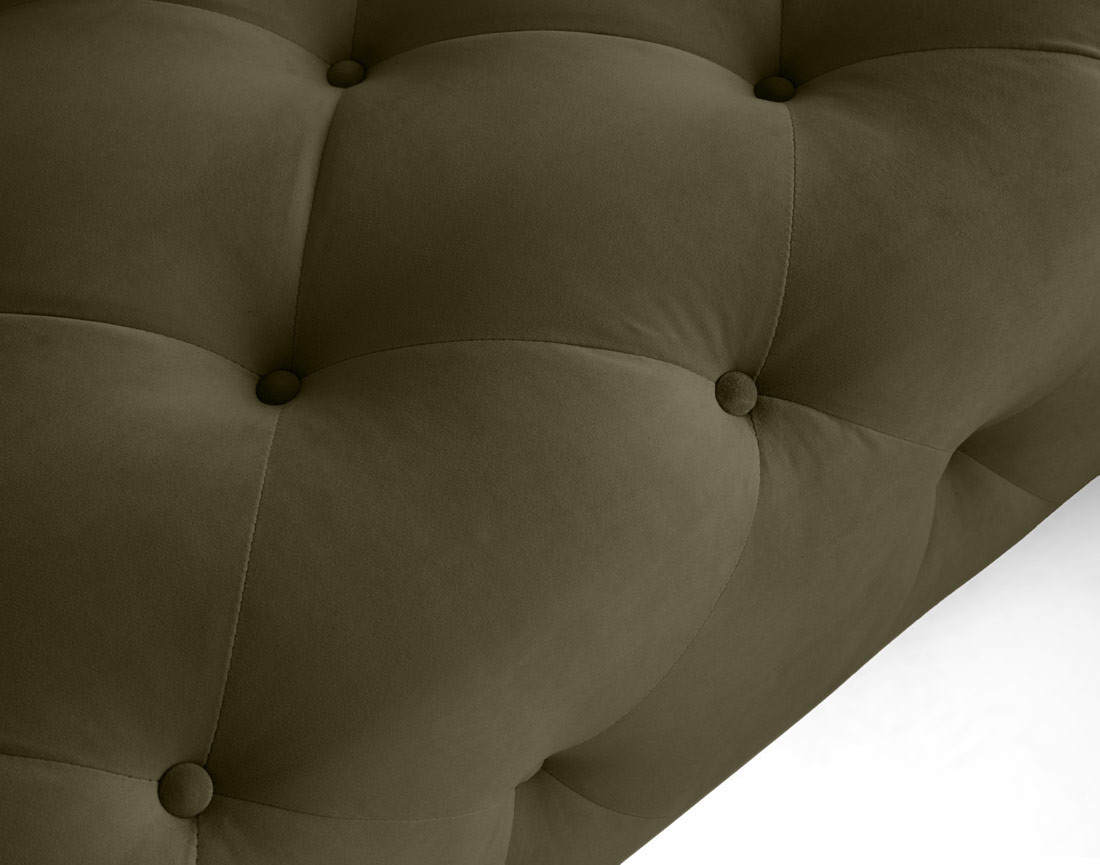 Canapé Chesterfield d'angle droit 5 places en velours Gallata