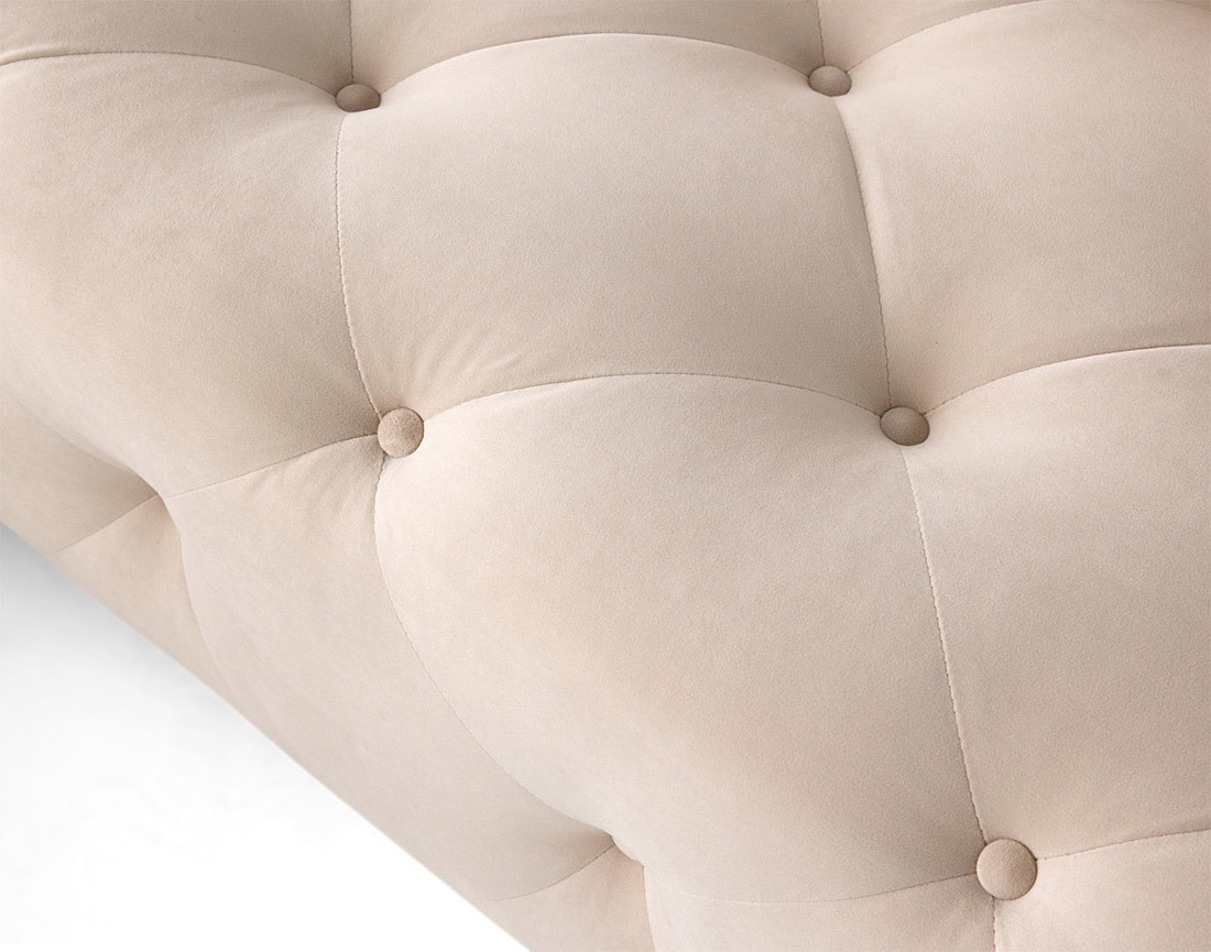Canapé Chesterfield d'angle gauche 5 places en velours Gallata