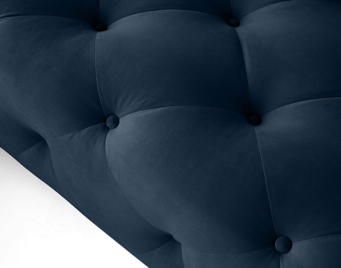 Canapé Chesterfield d'angle gauche 5 places en velours Gallata