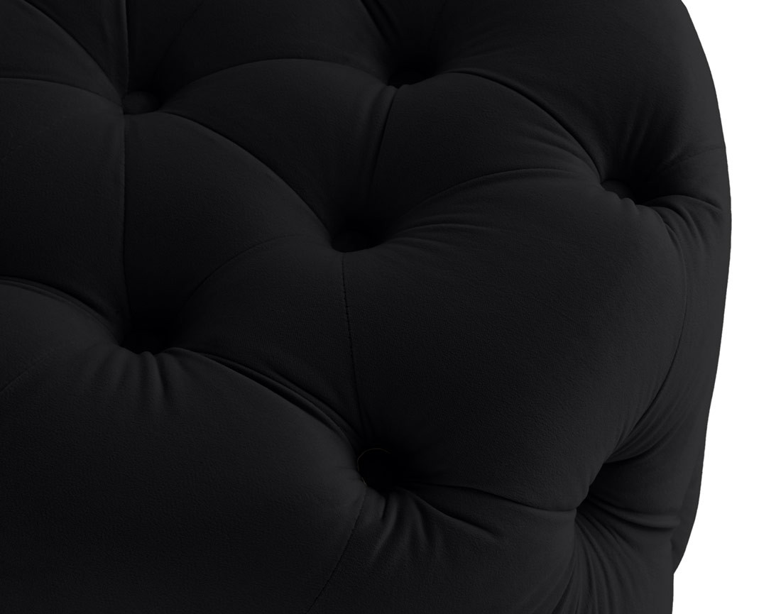 Pouf rond Chesterfield en velours Gallata