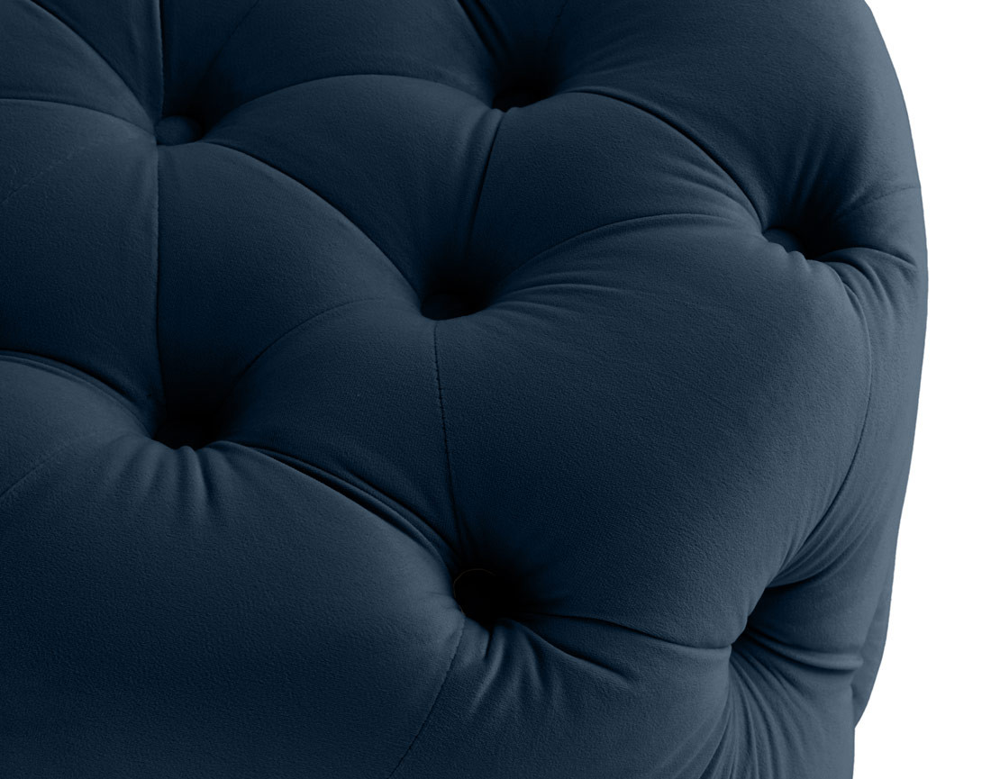 Pouf rond Chesterfield en velours Gallata