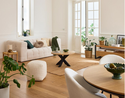 Canapé 3 places en tissu texturé Suzano