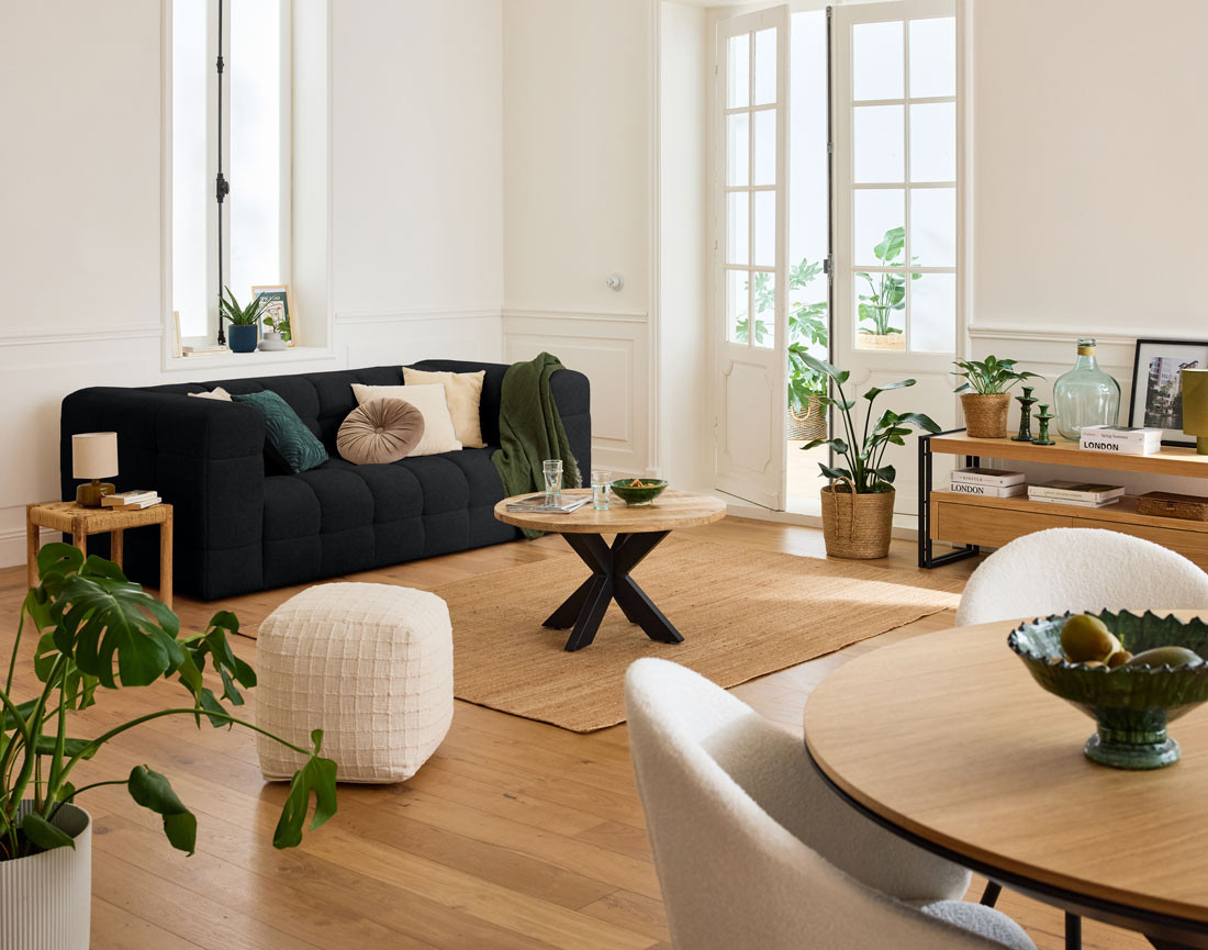 Canapé 3 places en tissu texturé Suzano