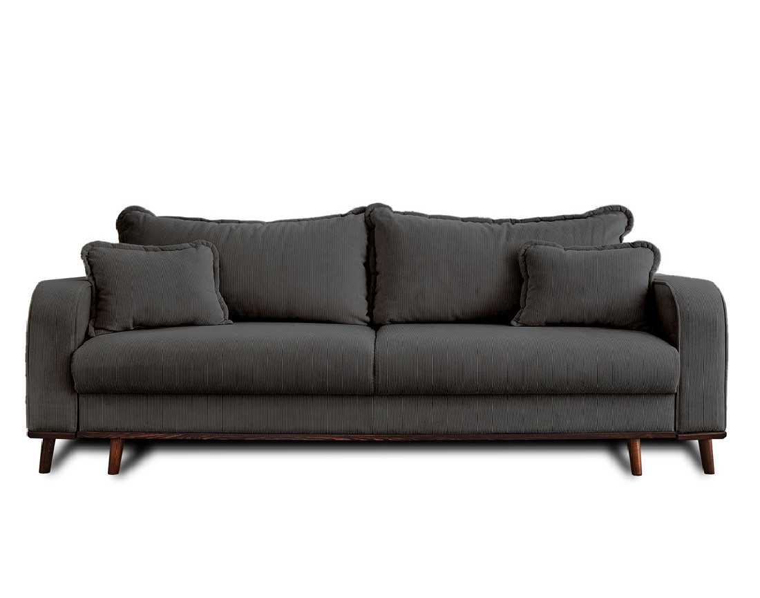 Canapé 3 places - convertible avec coffre en velours côtelé Albane