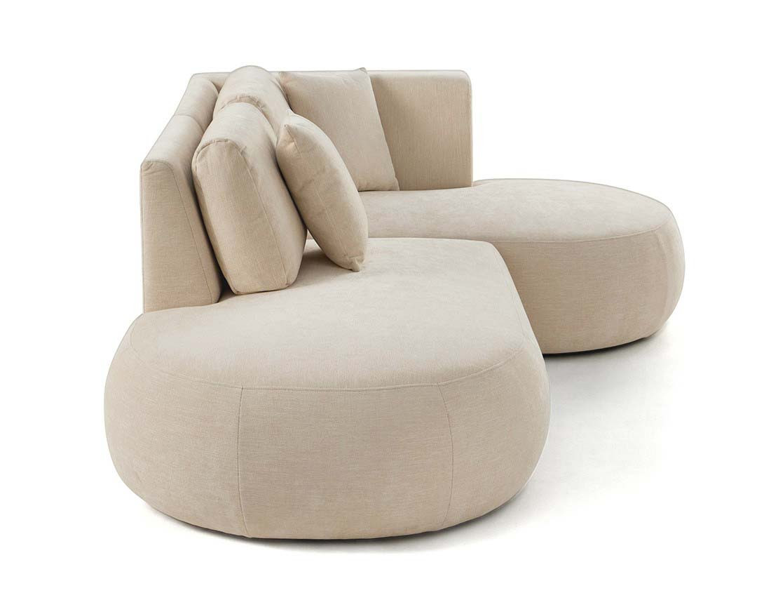 Canapé modulable d'angle droit 4 places en tissu texturé Santorini