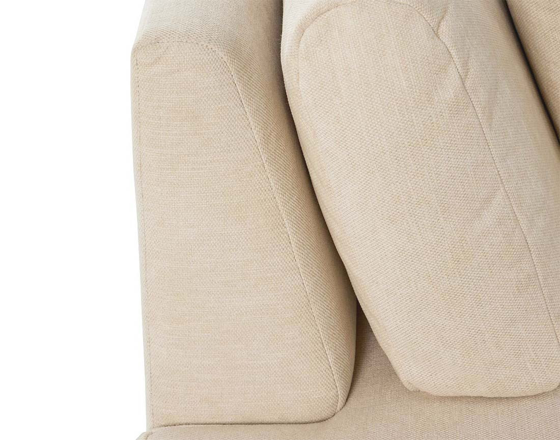 Canapé modulable d'angle droit avec pouf 4 places en tissu texturé Santorini