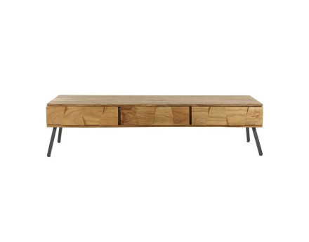 Meuble TV bois et noir 180 cm Jaipur