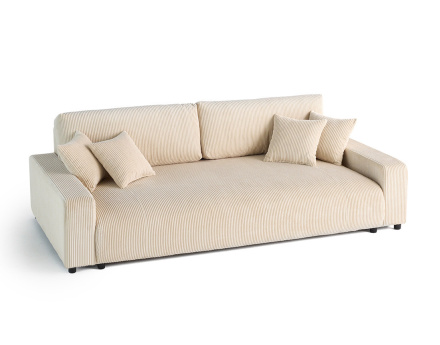 Canapé 3 places convertible avec coffre en velours côtelé Pivoine