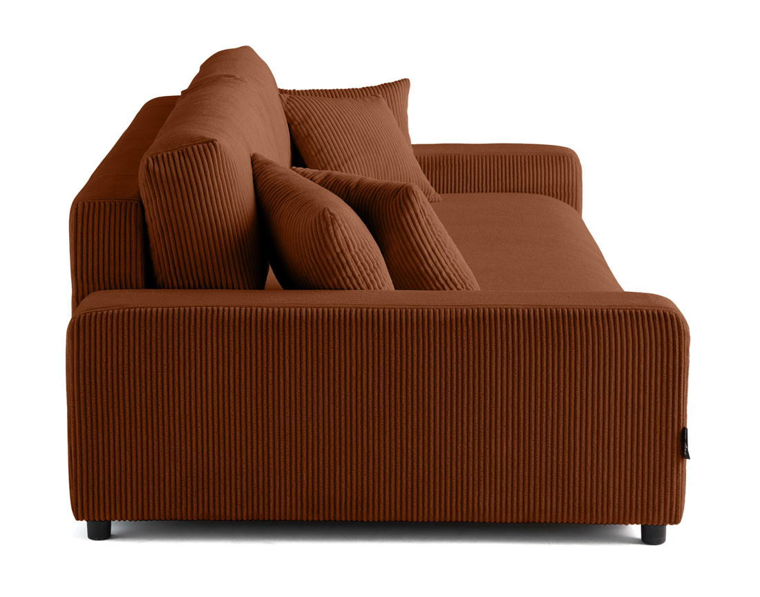 Canapé 3 places convertible avec coffre en velours côtelé Pivoine