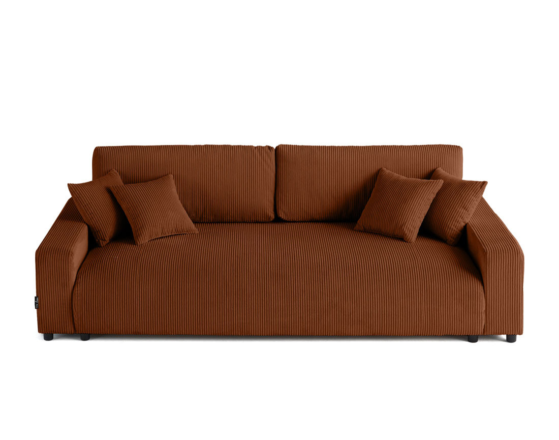 Canapé 3 places convertible avec coffre en velours côtelé Pivoine