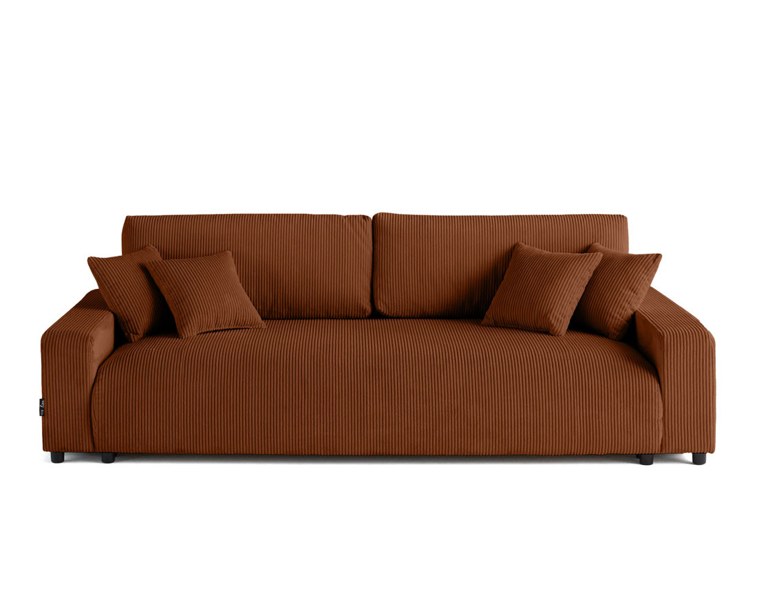 Canapé 3 places convertible avec coffre en velours côtelé Pivoine